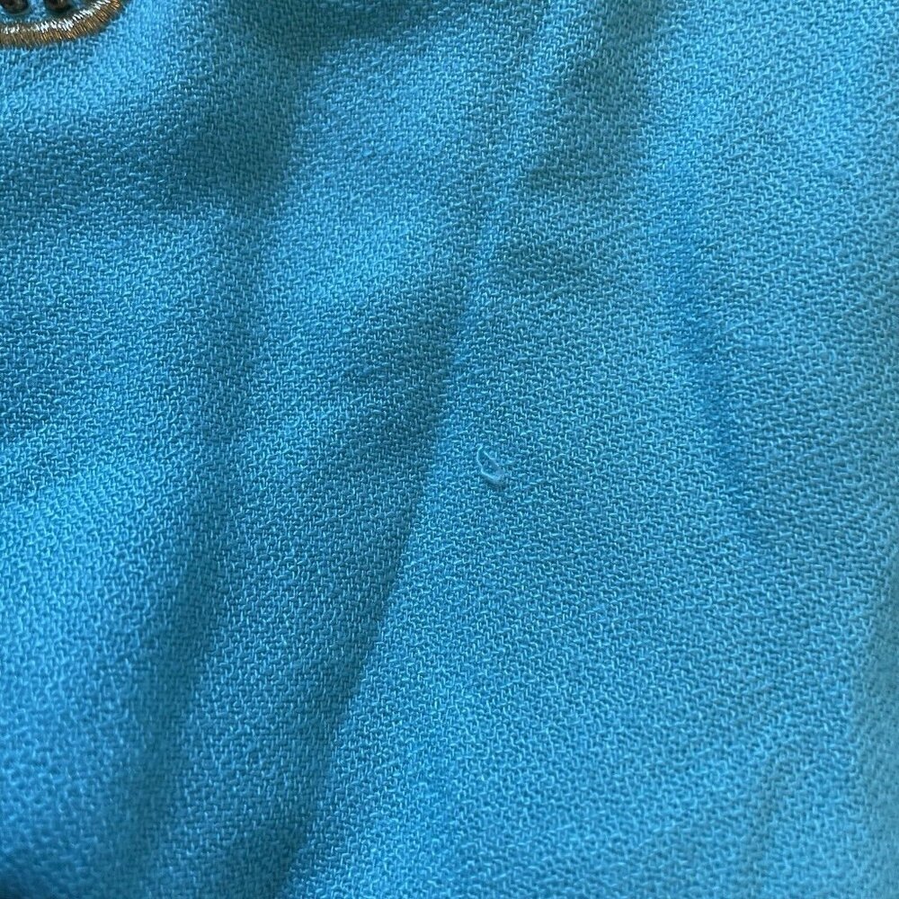 LILLY PULITZER Beaded Seaside Aqua Chai Caftan Swimsuit Coverup S/M - Picture 10 of 12